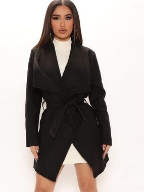 Black Wrap Manhattan Coat